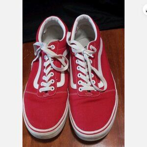 Vans Ward Racing Red Low Top Skate Shoes Men’s Size 12 Lace Up Sneakers